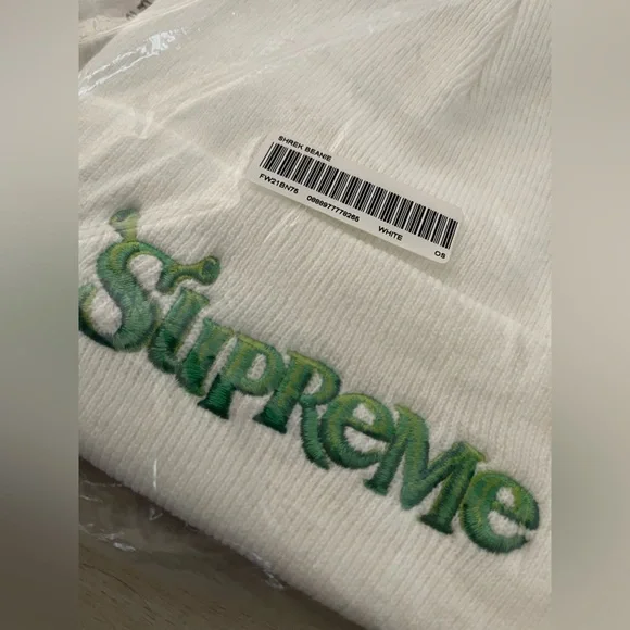 Authentic, Sold Out. Supreme Shrek White Beanie unopened bag w/Tag - Picture 3 of 6